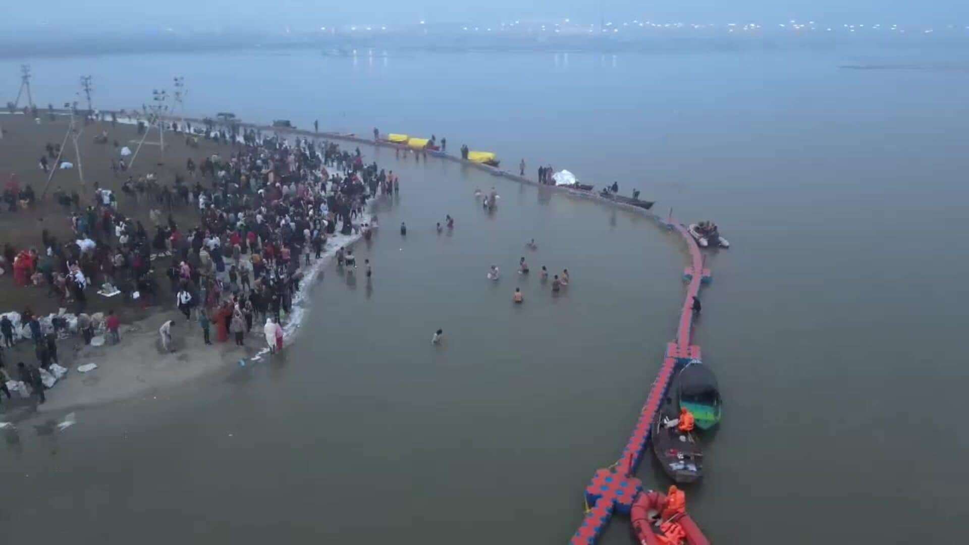 Imágenes aéreas de la zona donde se celebra el Kumbh Mela