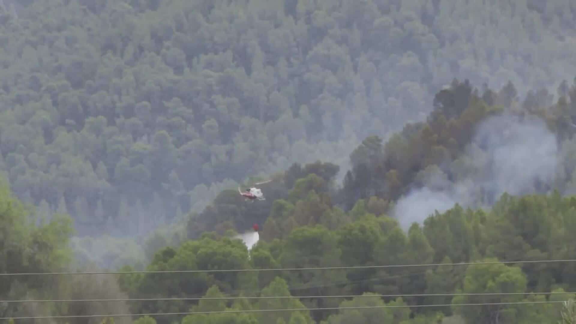 El incendio de Simat se extiende a Barxeta y alcanza una isla de vegetación rodeada de cultivos