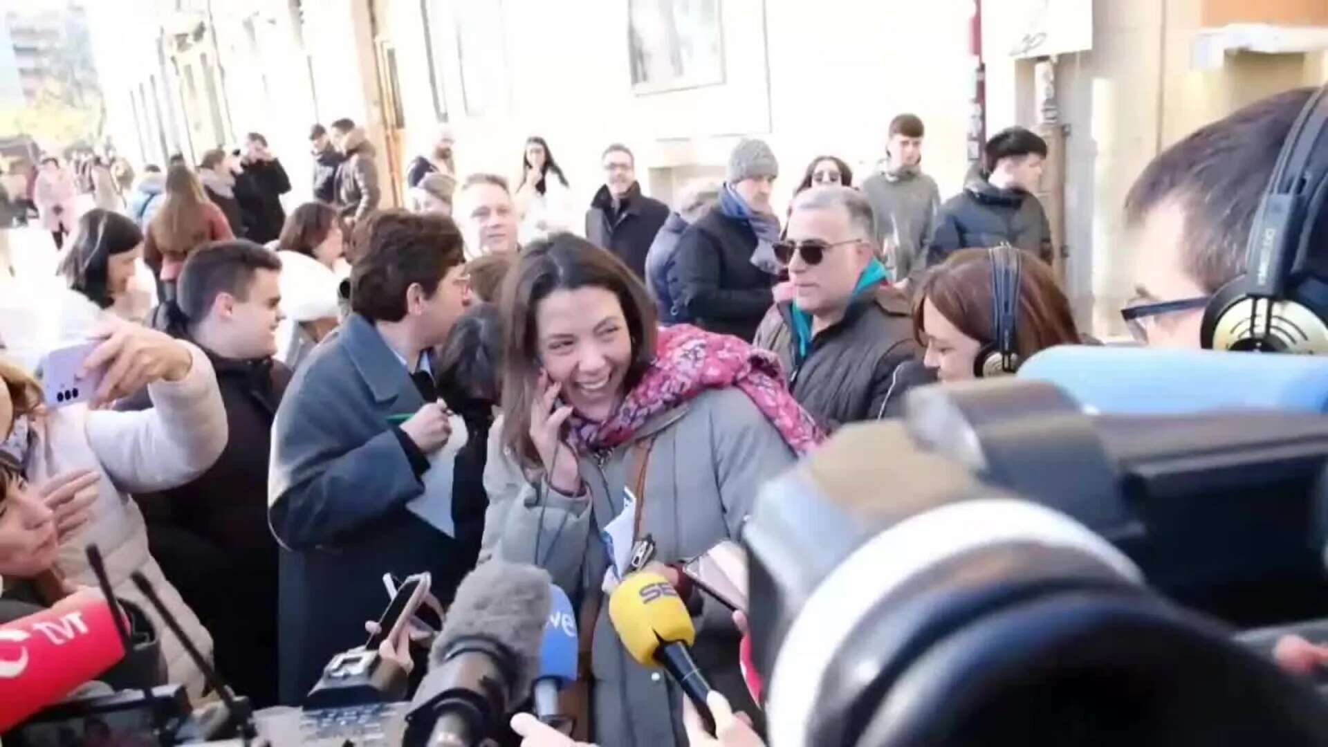 Una agraciada con el Gordo lo celebra 