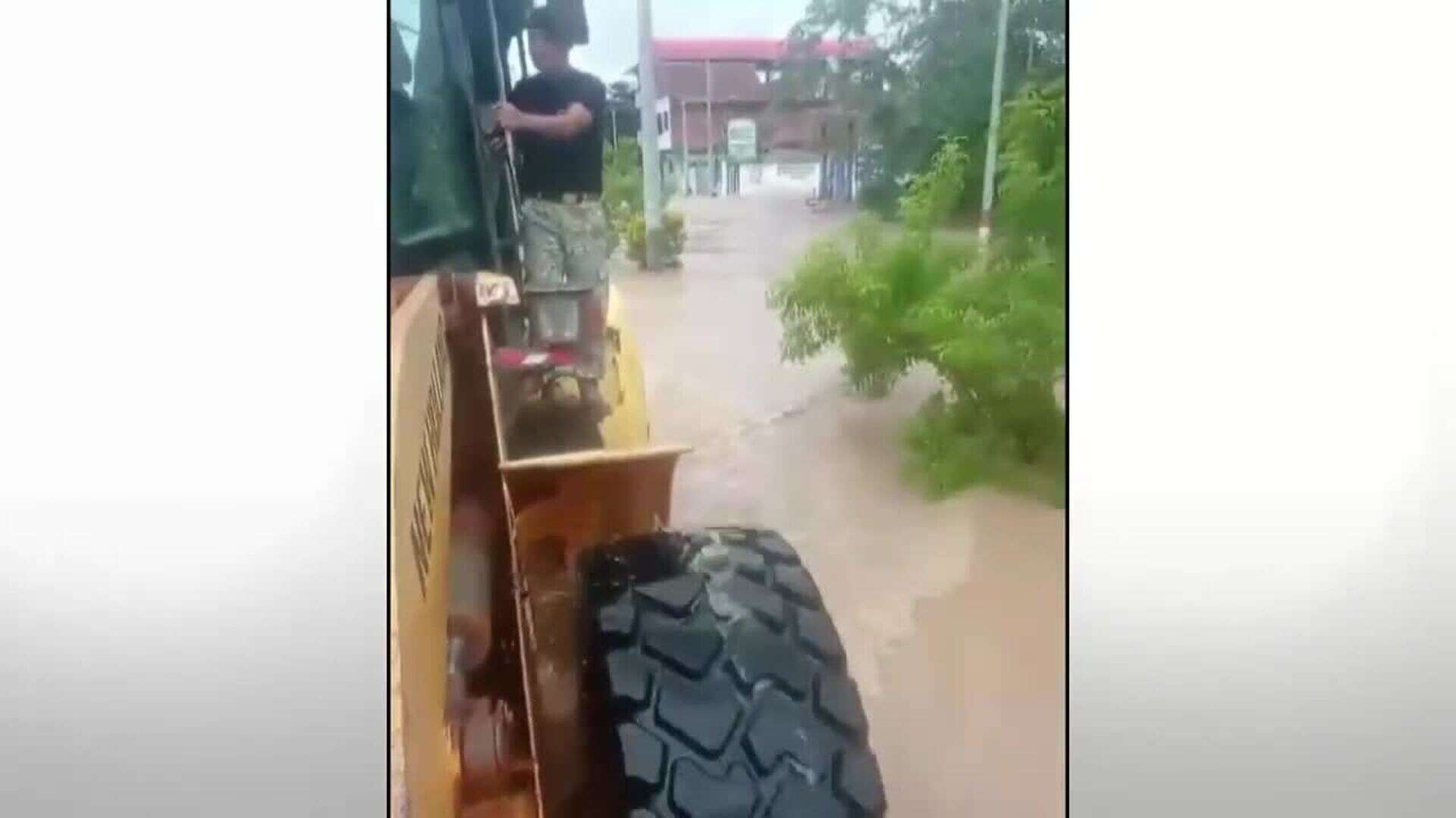 La ciudad peruana de Iñapari, fronteriza con Brasil, permanece totalmente inundada