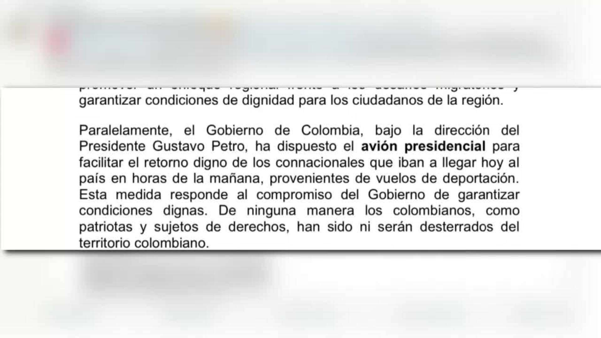 Petro ofrece el avión presidencial para retorno de migrantes de EEUU y convoca a la Celac