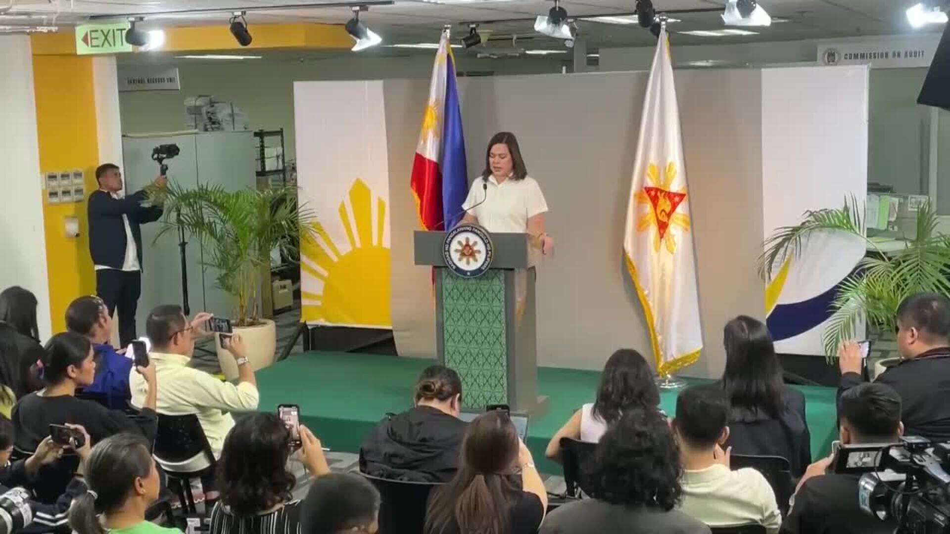 La vicepresidenta de Filipinas descarta dimitir antes del inicio el próximo junio de su juicio político en el Senado