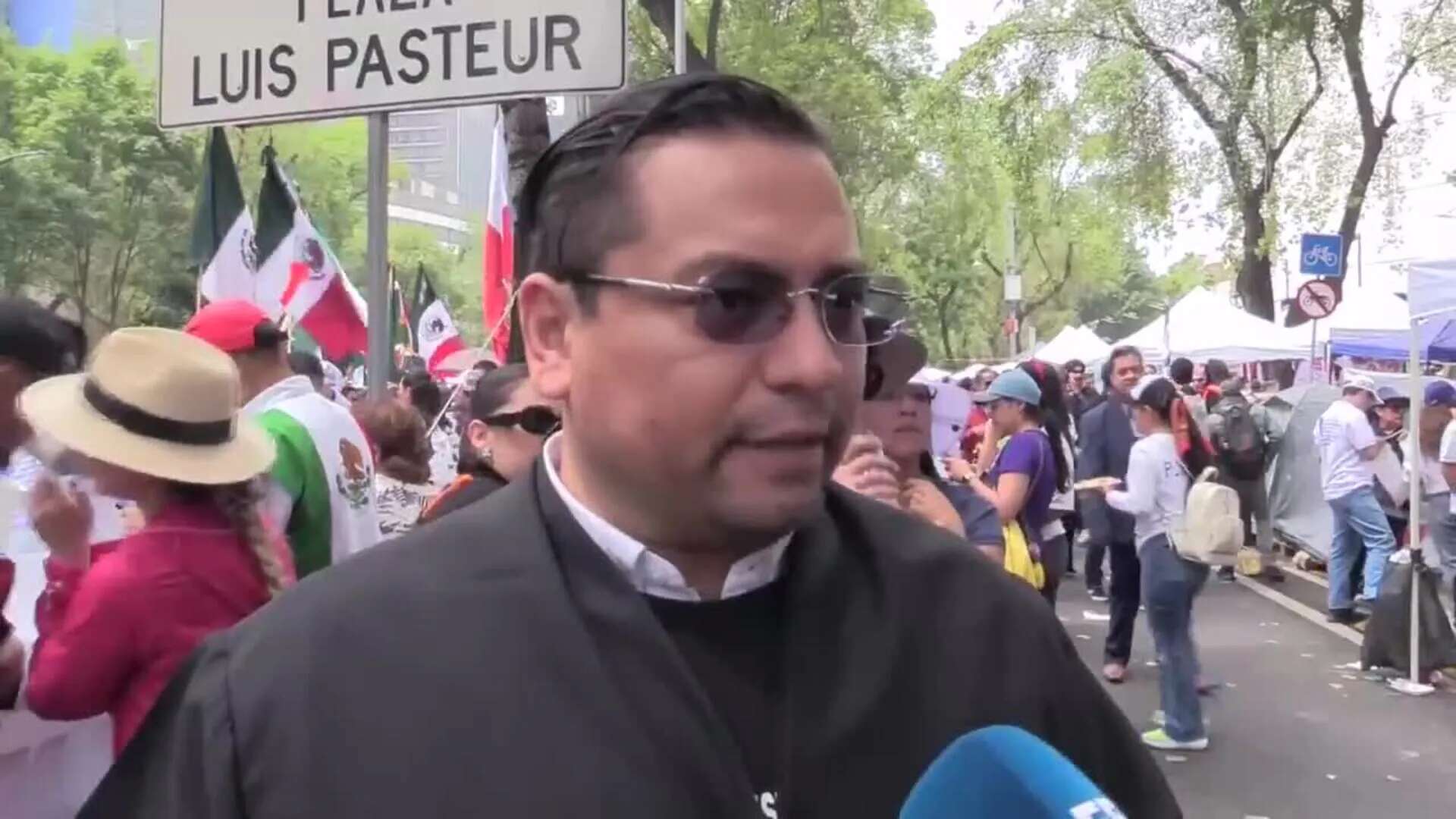 Protesta de trabajadores judiciales contra la reforma en el Senado un día antes de su voto