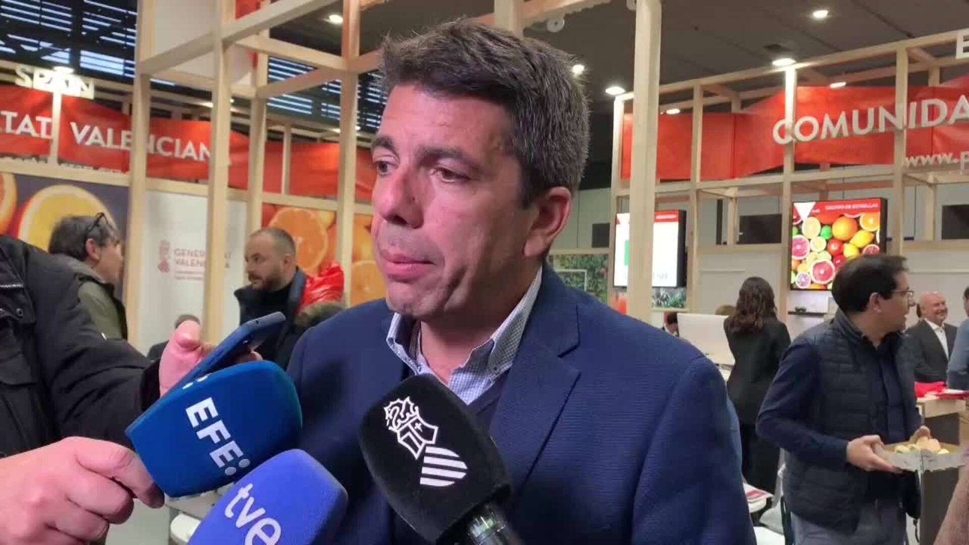 Mazón critica en la Fruit Logistica el trato desigual para productos valencianos