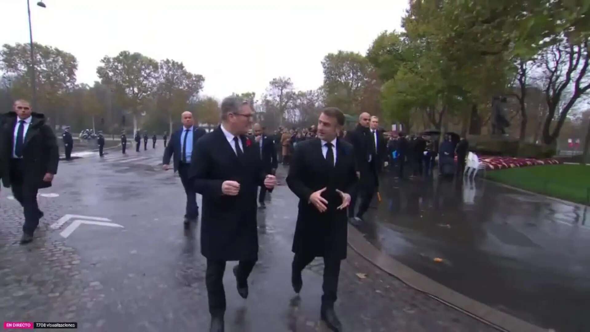 Macron y Starmer presiden el acto por el aniversario del armisitico de la I Guerra Mundial en París