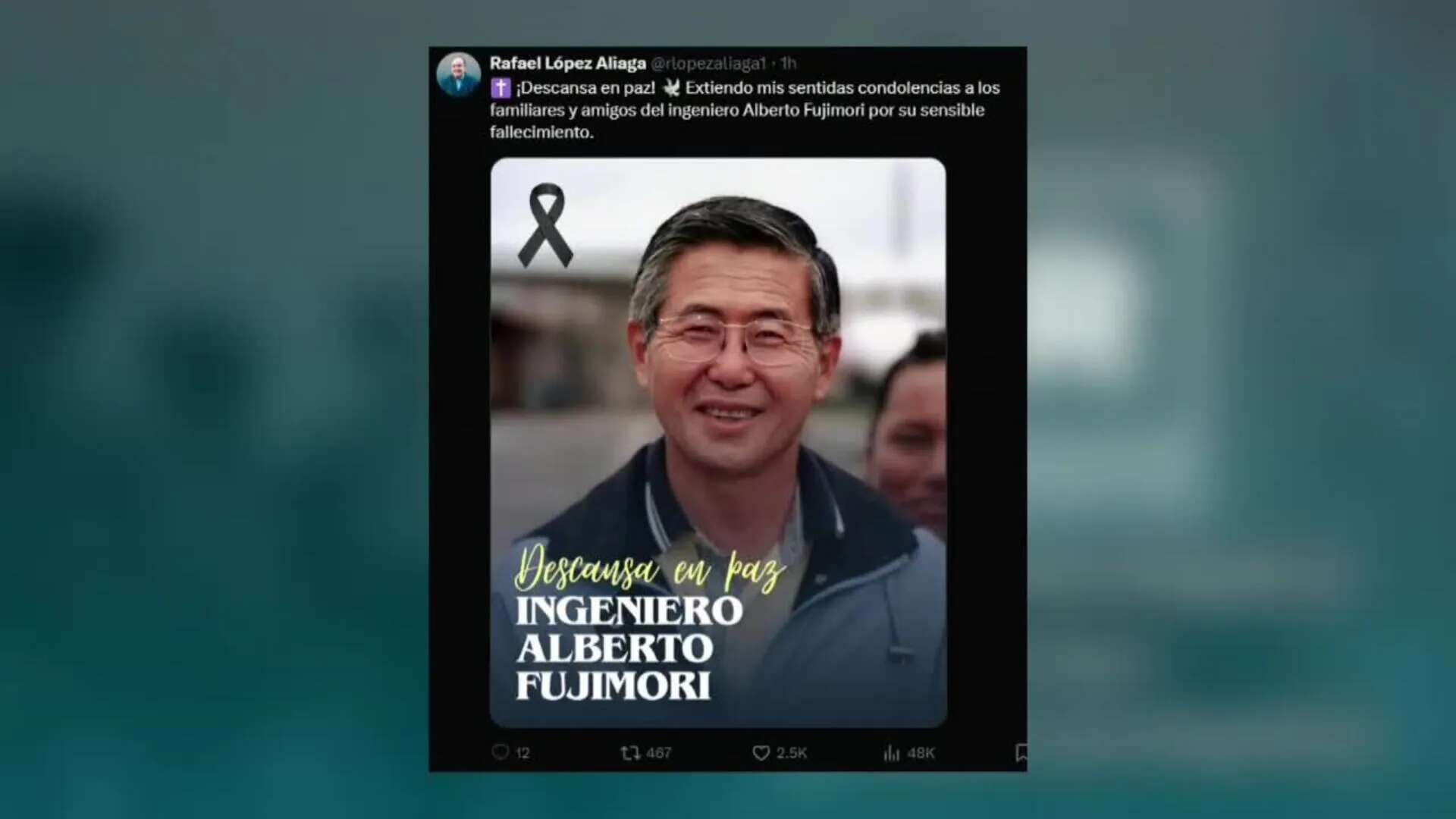 Políticos peruanos se despiden de Alberto Fujimori entre mensajes de condolencia