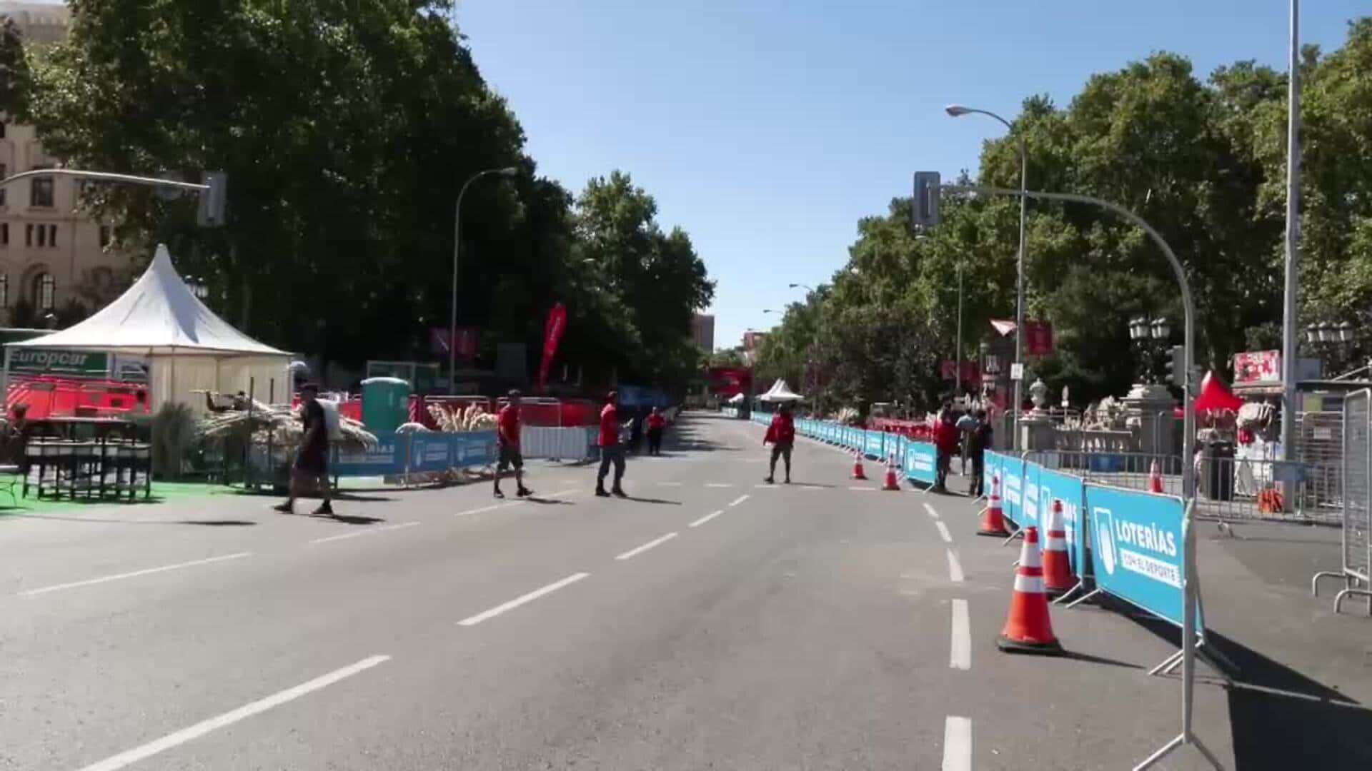 Calles cortadas y dispositivo de seguridad en Madrid en la última etapa de la Vuelta ciclista a España