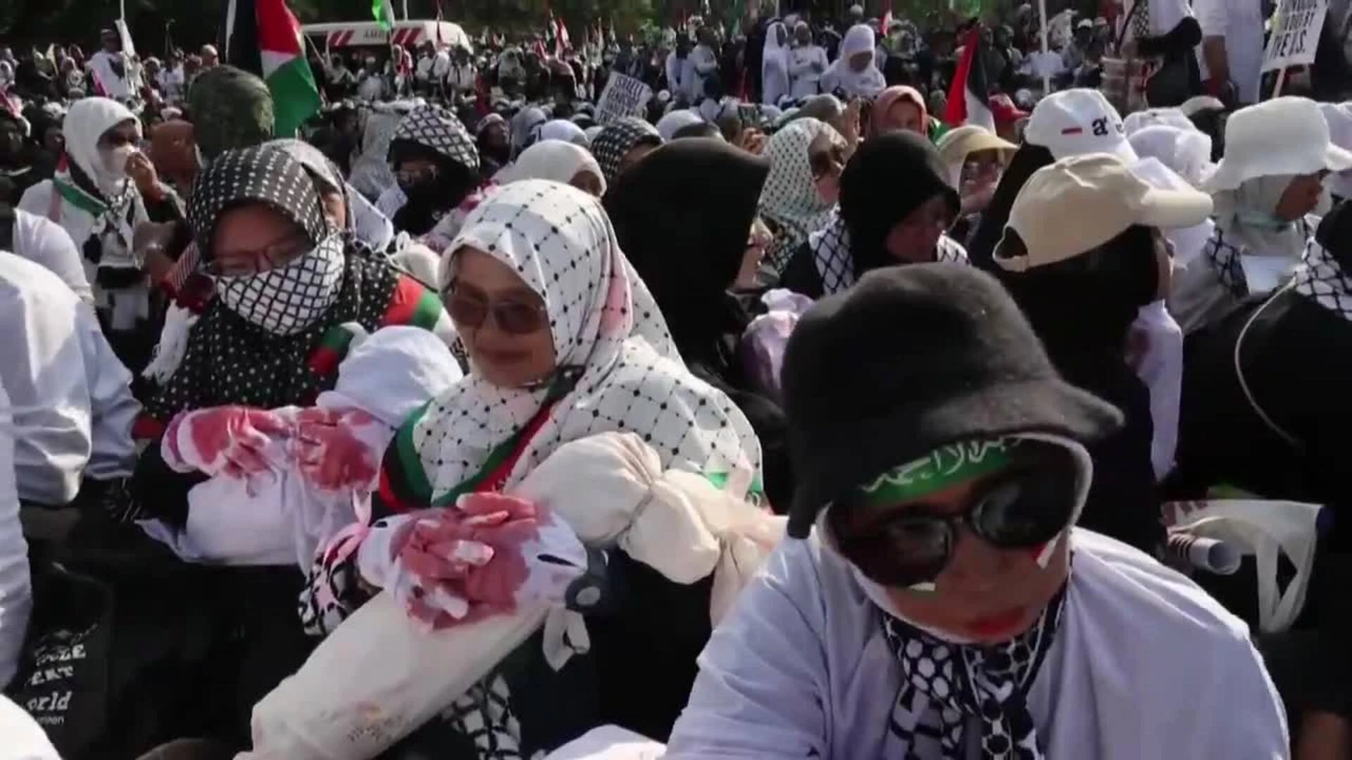 Miles de personas demuestran su solidaridad con el pueblo palestino desde Indonesia