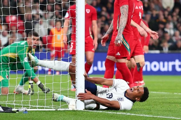 Aston Villa star Ollie Watkins left in agony after colliding with post during England clash
