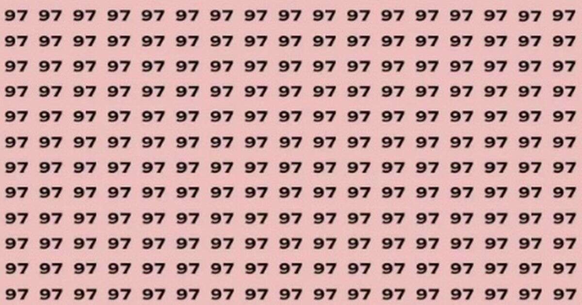 Only eagle-eyed people can spot the number 67 in sea of 97s in just three seconds