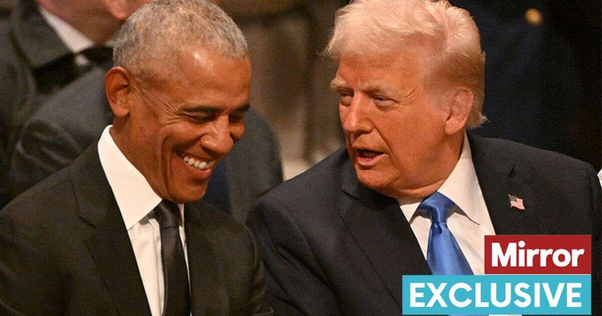 Jimmy Carter funeral: Obama and Trump spotted 'gossiping' as Melania 'flirts' with husband