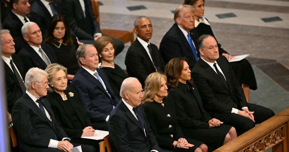 Jimmy Carter funeral: All five living US presidents pictured together as they pay respects