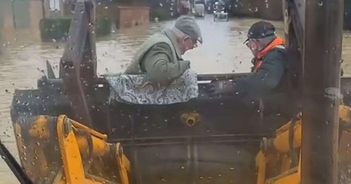 Hero saved grandparents from UK floods by scooping pensioners up in his digger