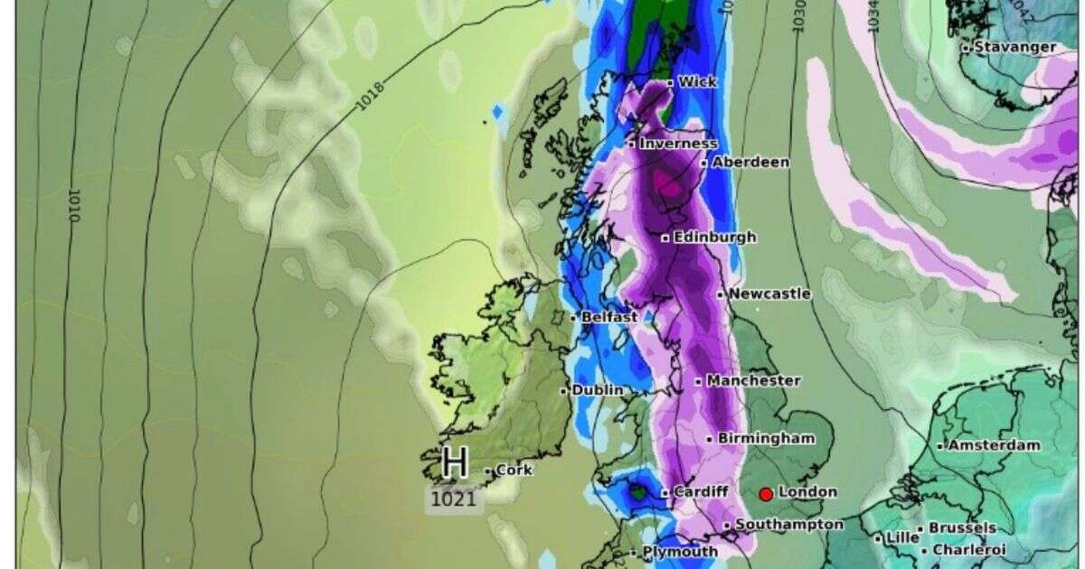 Snow maps show 750-mile Arctic bomb set to cover entire country in less than two weeks