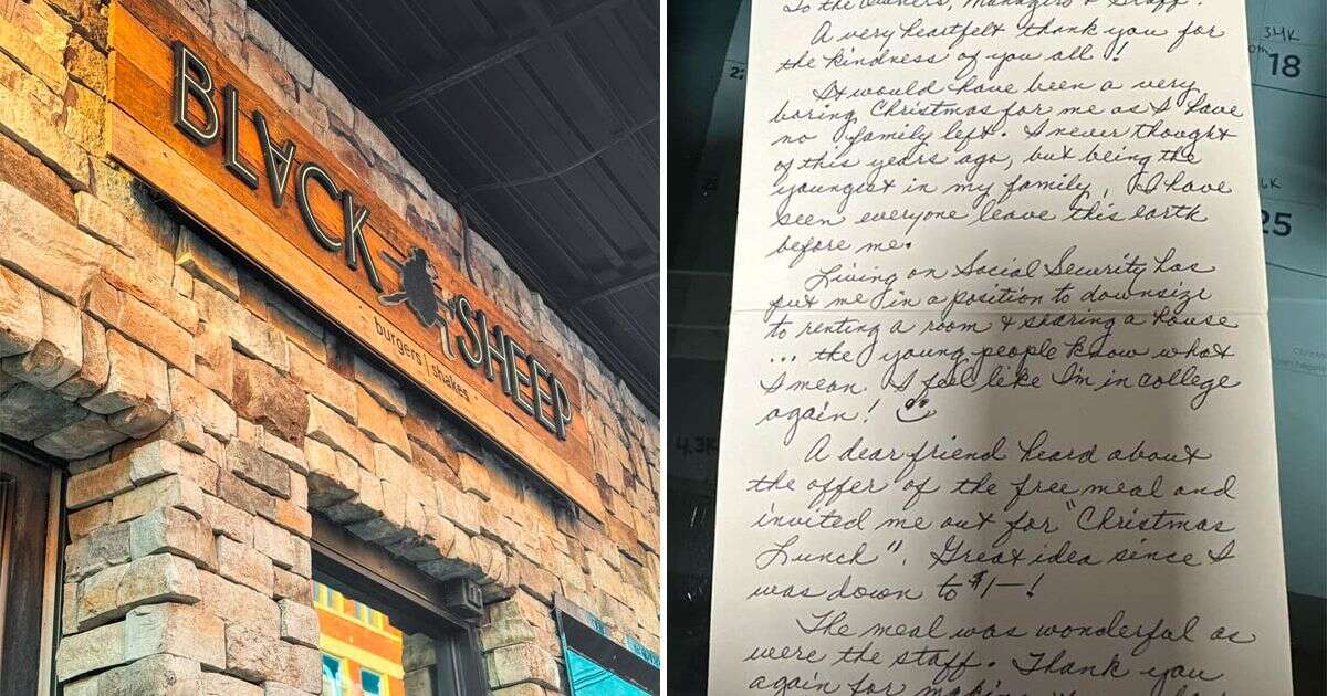 Lonely pensioner leaves tear-jerking note for staff at burger restaurant