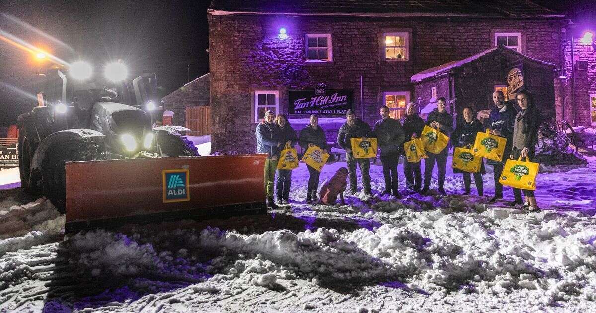 People still snowed in at Britain's highest pub receive booze delivery from Aldi snowplough