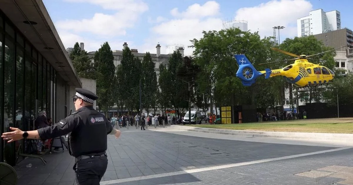 BREAKING: Manchester Piccadilly Gardens knife attack sees air ambulance land after man stabbed