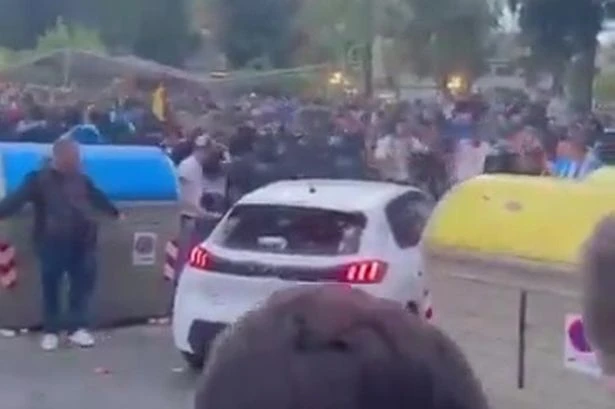 BREAKING Football fans horror as supporters rammed by car before Espanyol Barcelona game
