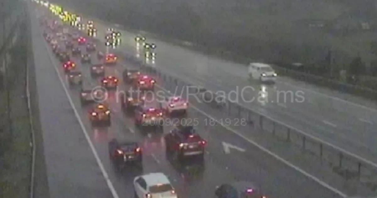 LiveM62 floods LIVE as huge traffic jam sparks miles of delays over closed lane