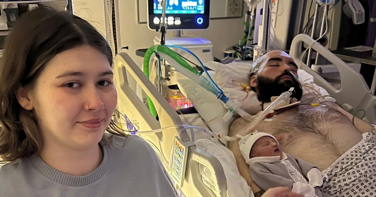 Mum has C-section so baby can meet dad before he dies after horror attack
