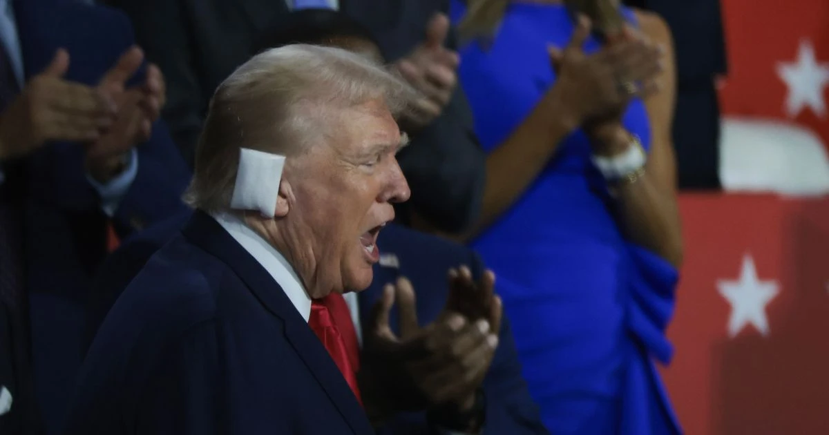 BREAKING: Donald Trump breaks cover with bandaged ear in first appearance since assassination attempt