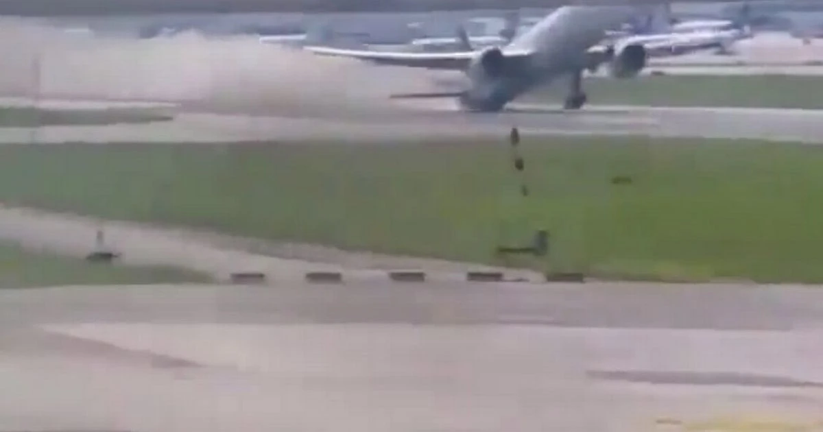 Dramatic moment Boeing 777 tail hits tarmac during take-off forcing EasyJet pilot to abort flight