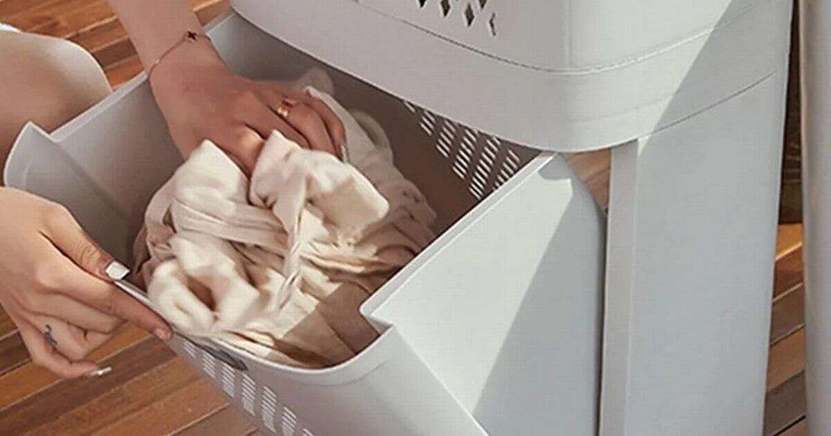 Debenhams' 'space saving' laundry basket with three compartments now £37 from £115