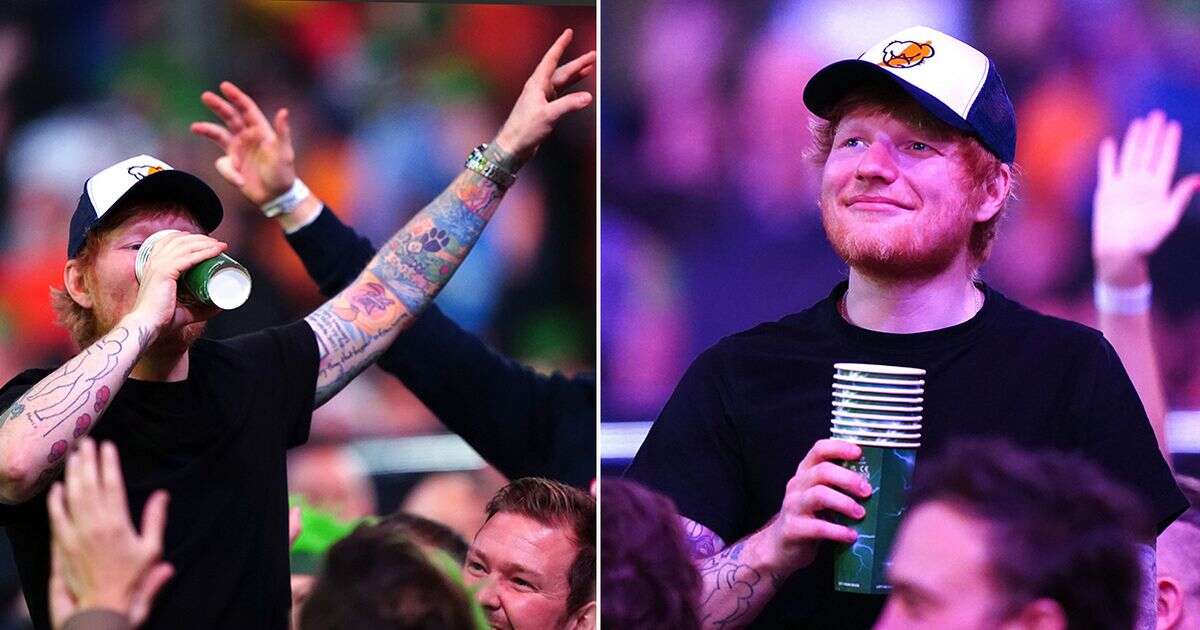 Darts fans troll Ed Sheeran with brutal Ipswich chant as singer enjoys Ally Pally