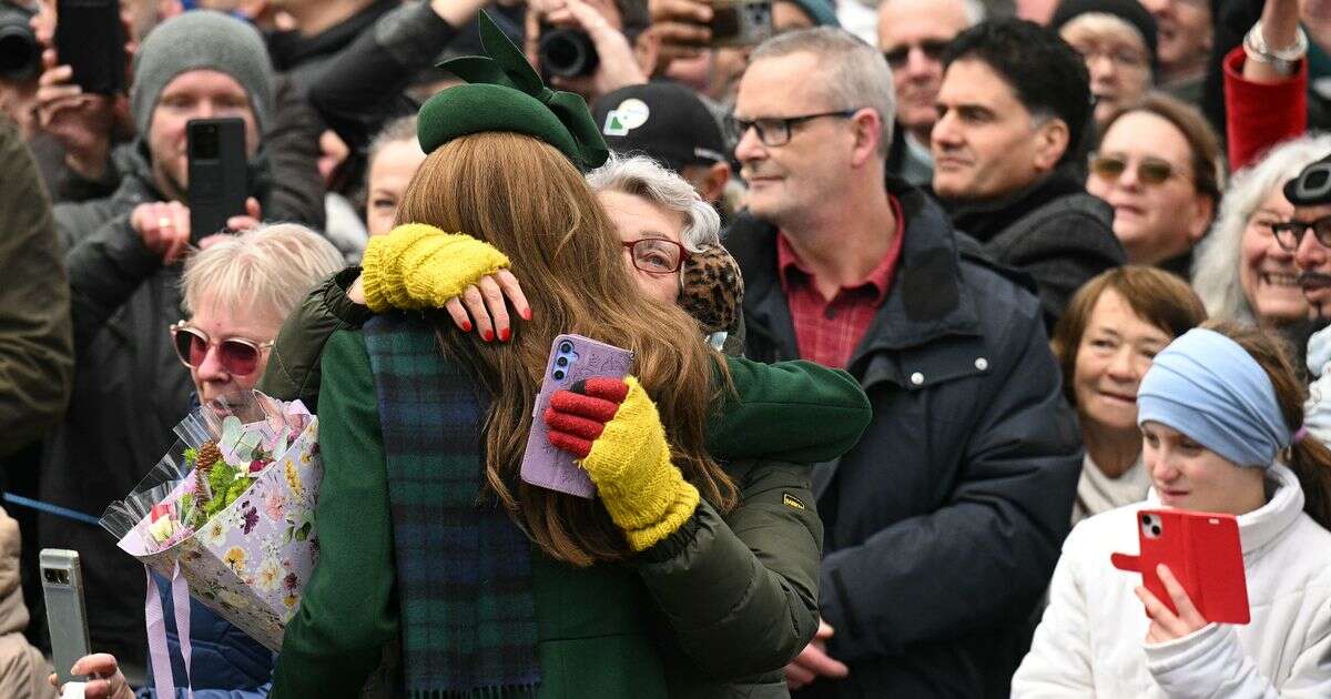 Kate Middleton poignantly hugs OAP with cancer after own 'brutal' year with disease