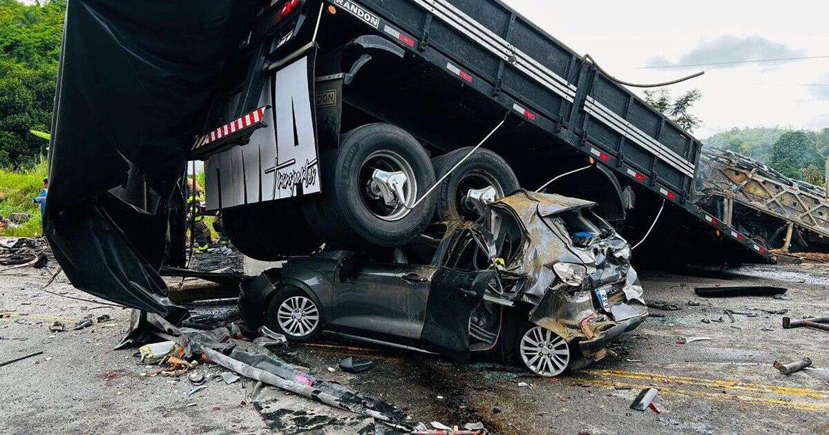 Fireball carnage with 38 dead as bus blows tyre and smashes into lorry in Brazil