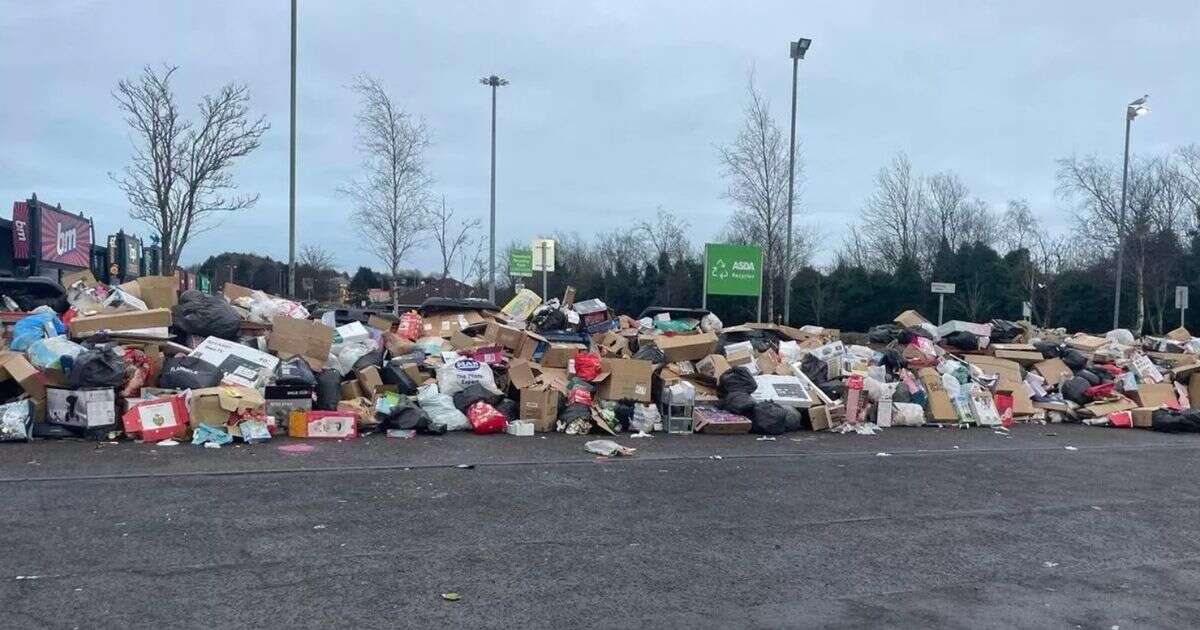 Fly-tippers blasted as huge rubbish pile filmed at Asda car park after Christmas