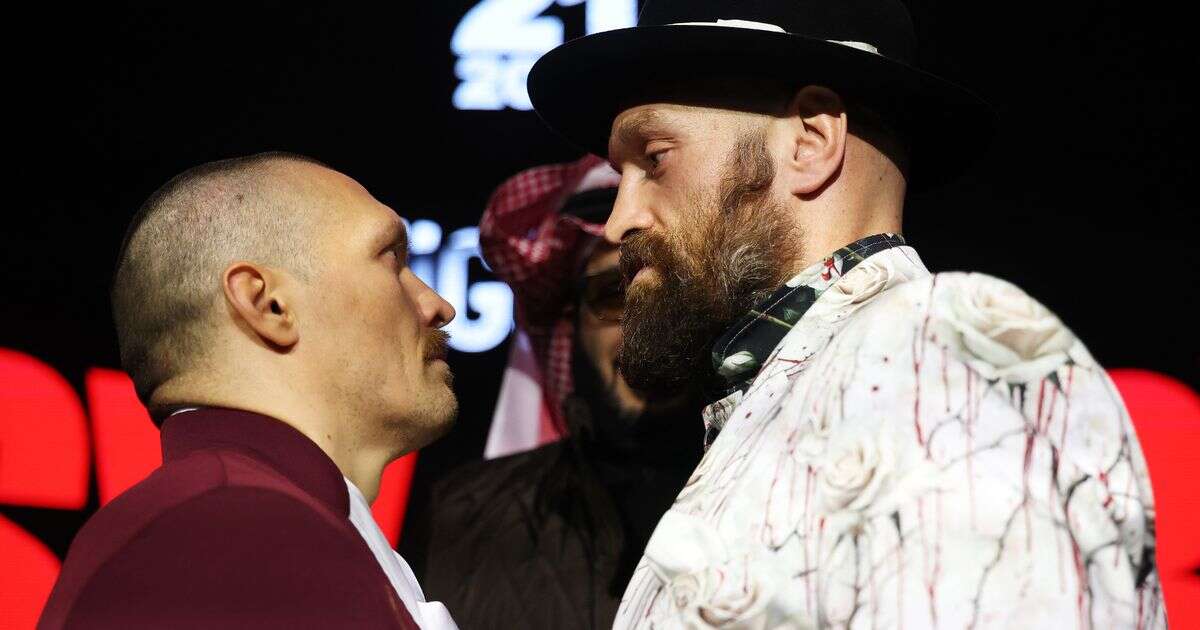 Tyson Fury and Oleksandr Usyk face off for TEN minutes as rivals refuse to move