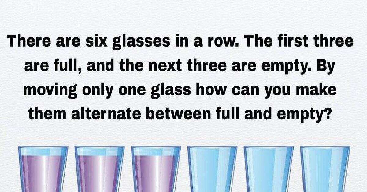 You're a genius if you can work out this glass brainteaser baffling most people