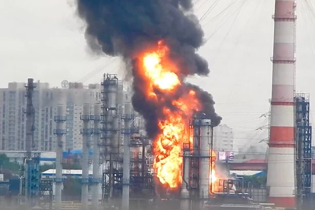 Putin humiliated as Ukrainian drones strike Moscow’s main oil refinery in huge blast