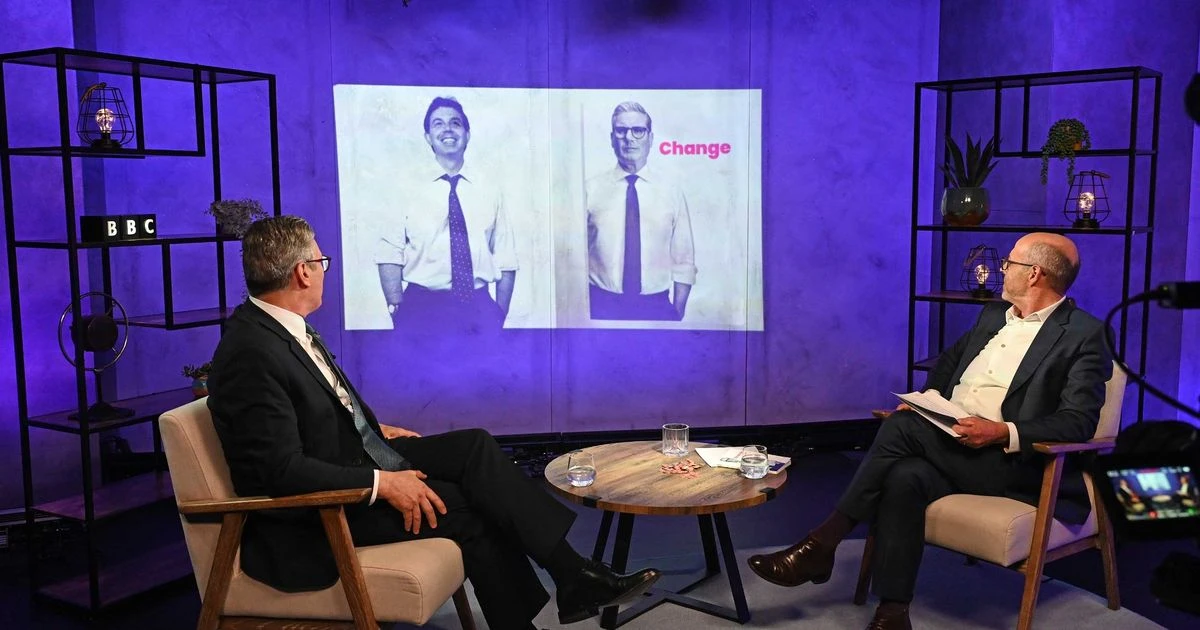 Keir Starmer's response after he's shown lookalike picture of Tony Blair in BBC grillingKeir Starmer