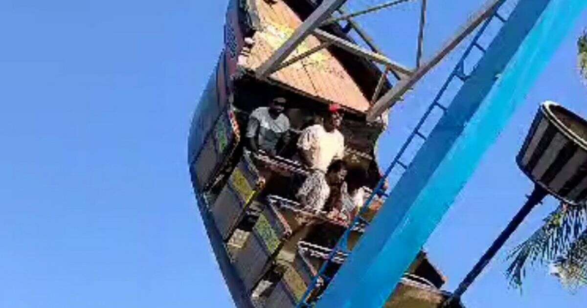 Funfair boat swing malfunctions and crushes two thrillseekers as woman screams 'STOP the ride'