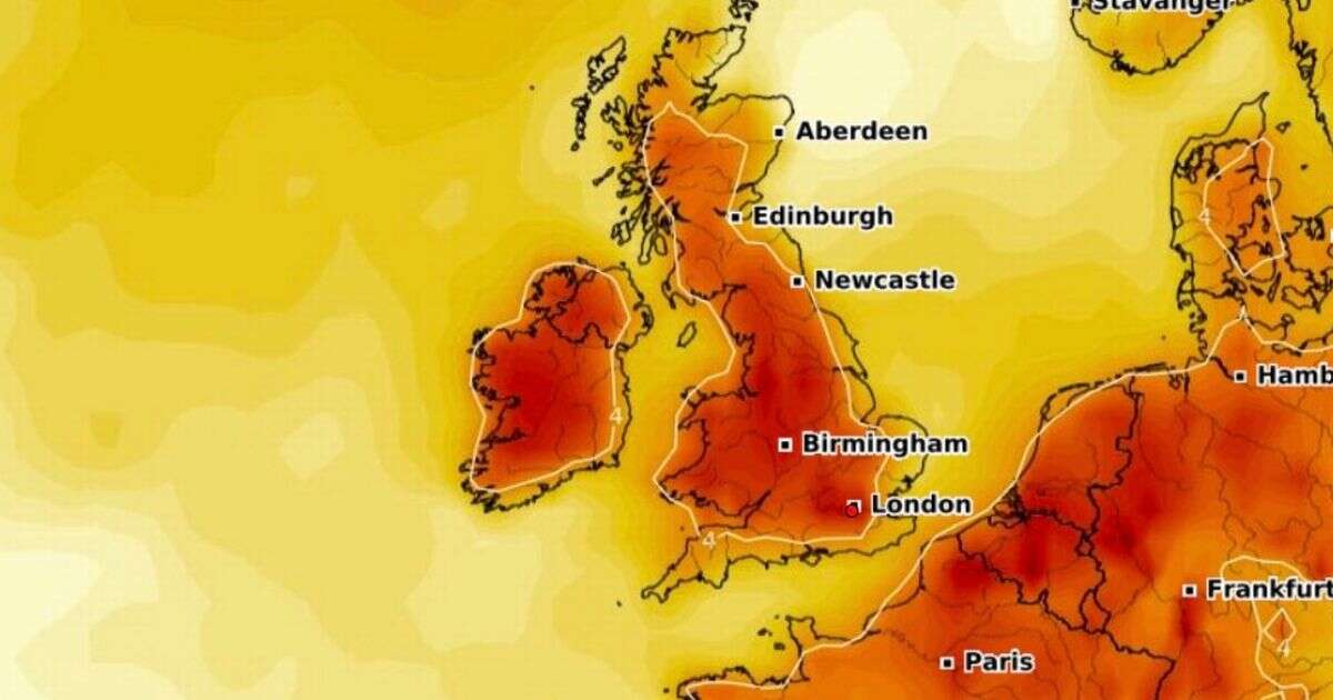 UK weather maps turn deep red as Met Office reveals when 21C will come this week