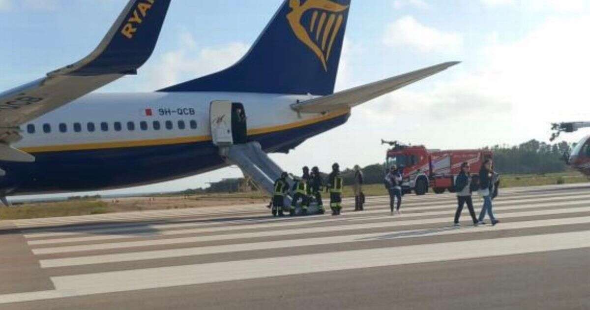 Ryanair plane catches fire forcing nearly 200 passengers to use emergency slides