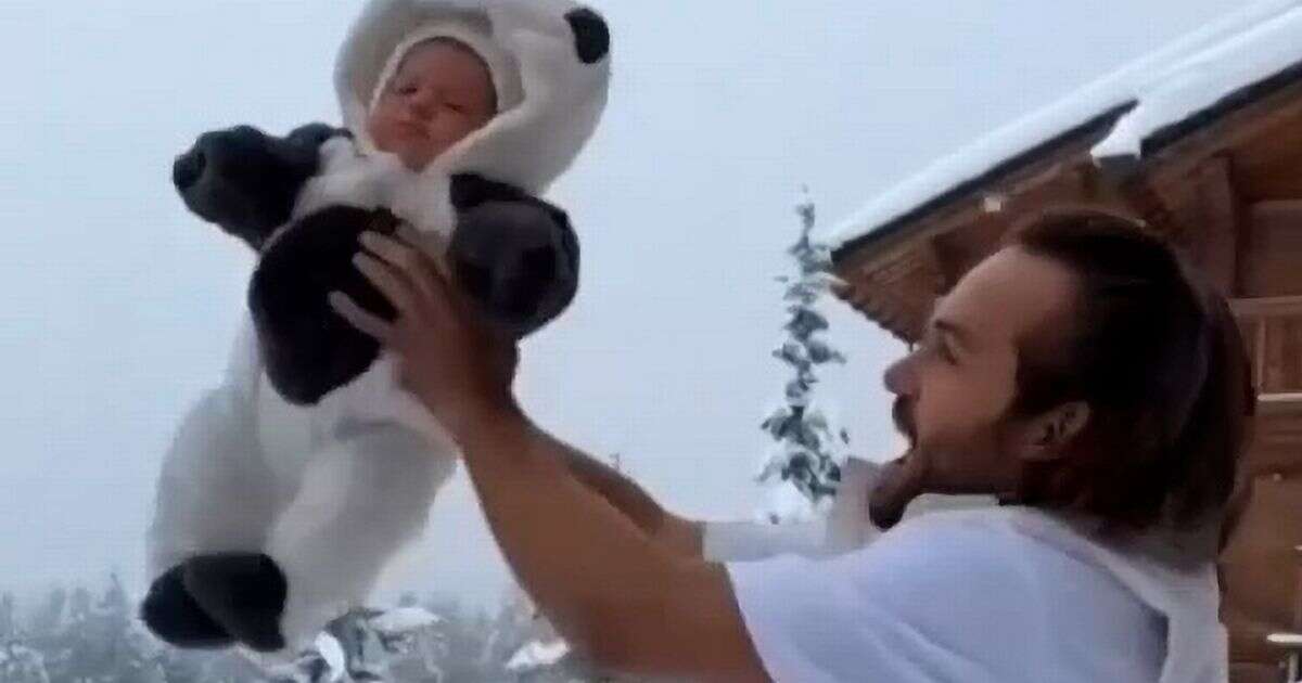 Multi-millionaire films himself tossing his two-month-old baby son into snow for viewsVIDEOViral