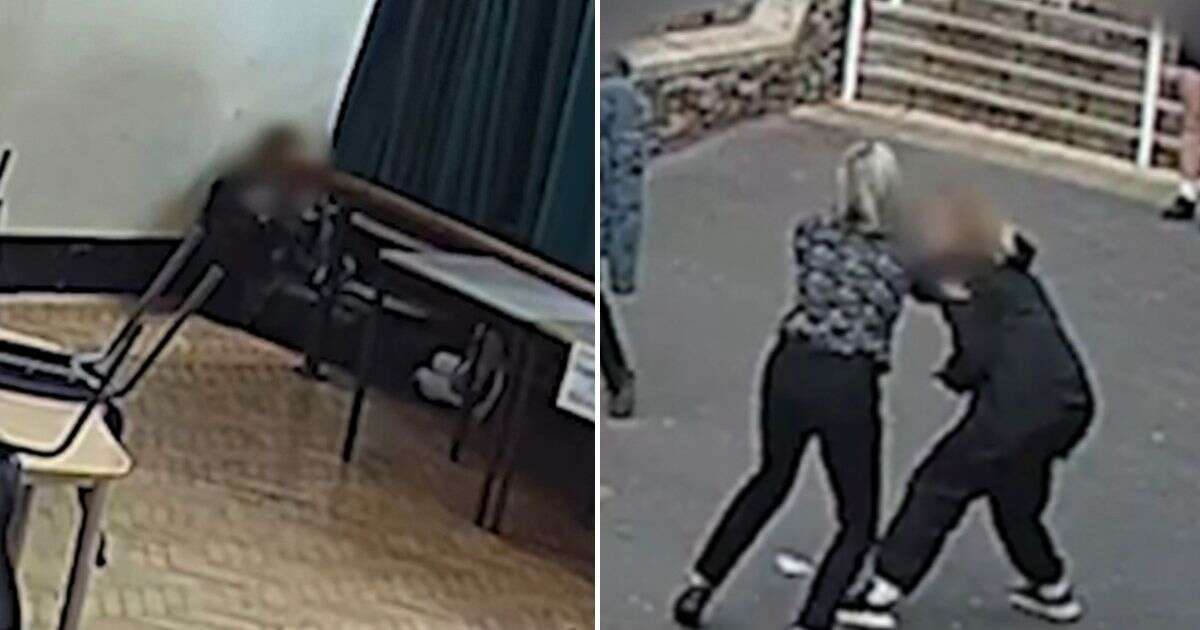 Moment girl hides behind curtain before 'stabbing teachers and student' caught on CCTVKnife crime