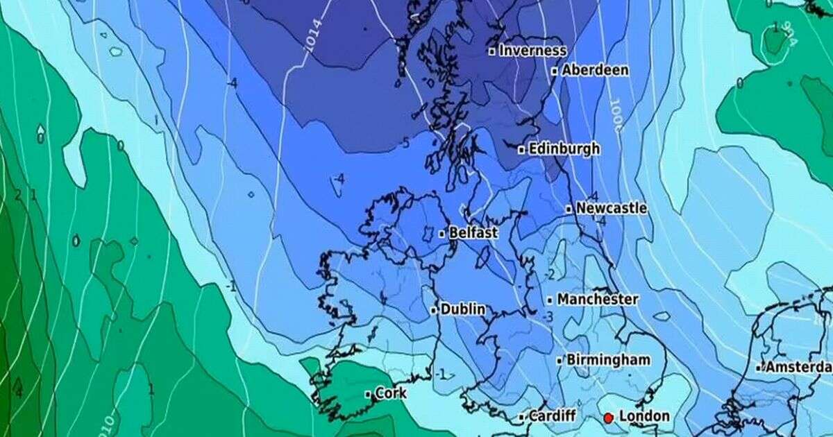 UK weather: New maps show 603-mile -4C icy front with Brits set to freezeWeather