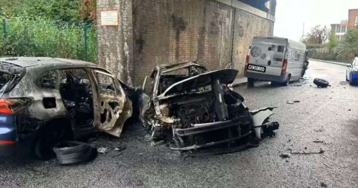 Woman and two children injured as police chase leads to two-car fireball crash