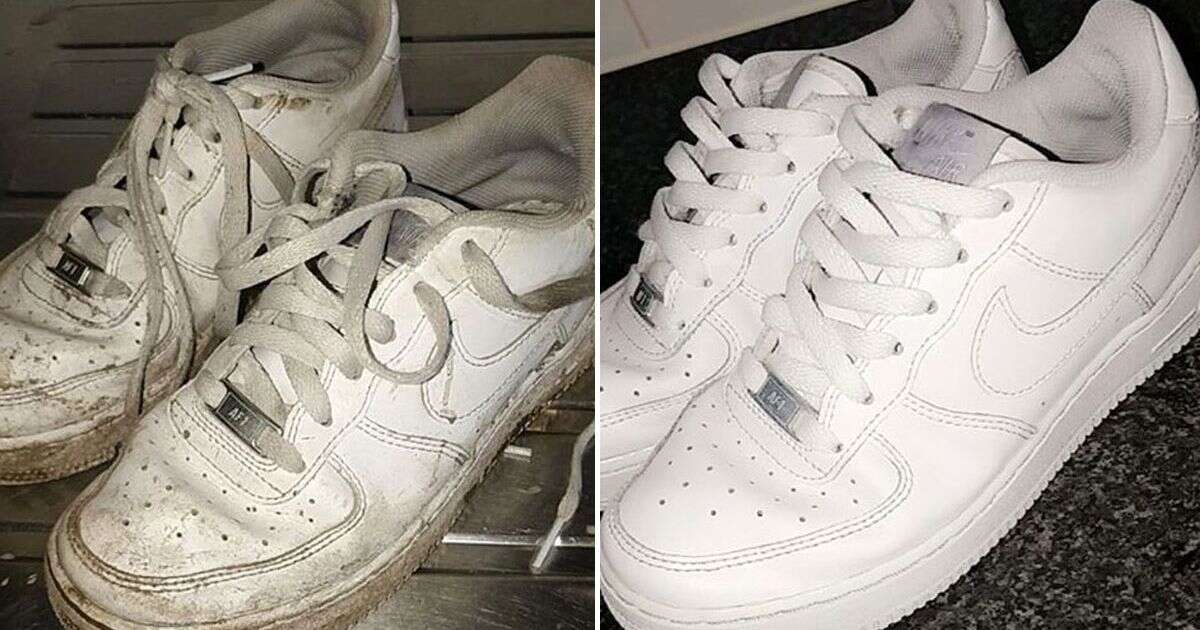 'I'm a busy mum and my super easy hack to get trainers sparkling white again will blow your mind'