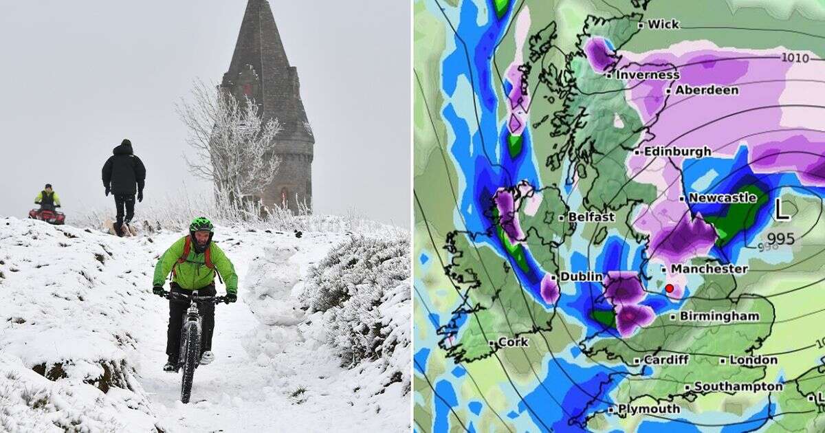 UK snow maps show '3cm per hour' storm will engulf half the country one day this month