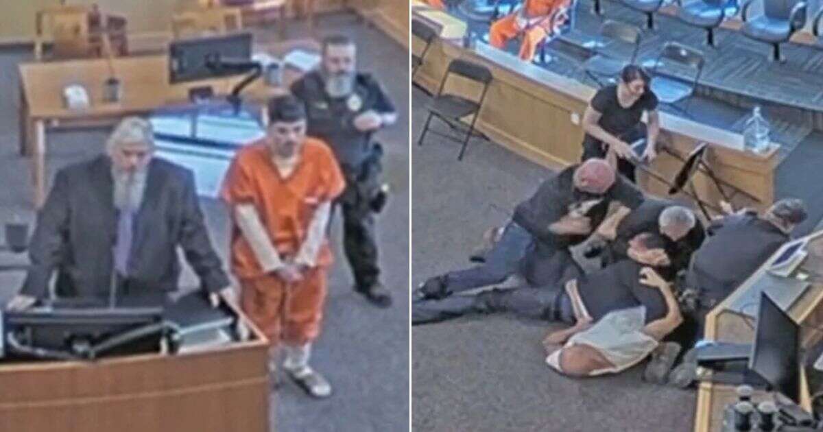 Shocking moment murder victim's uncle attacks suspect in courtroom