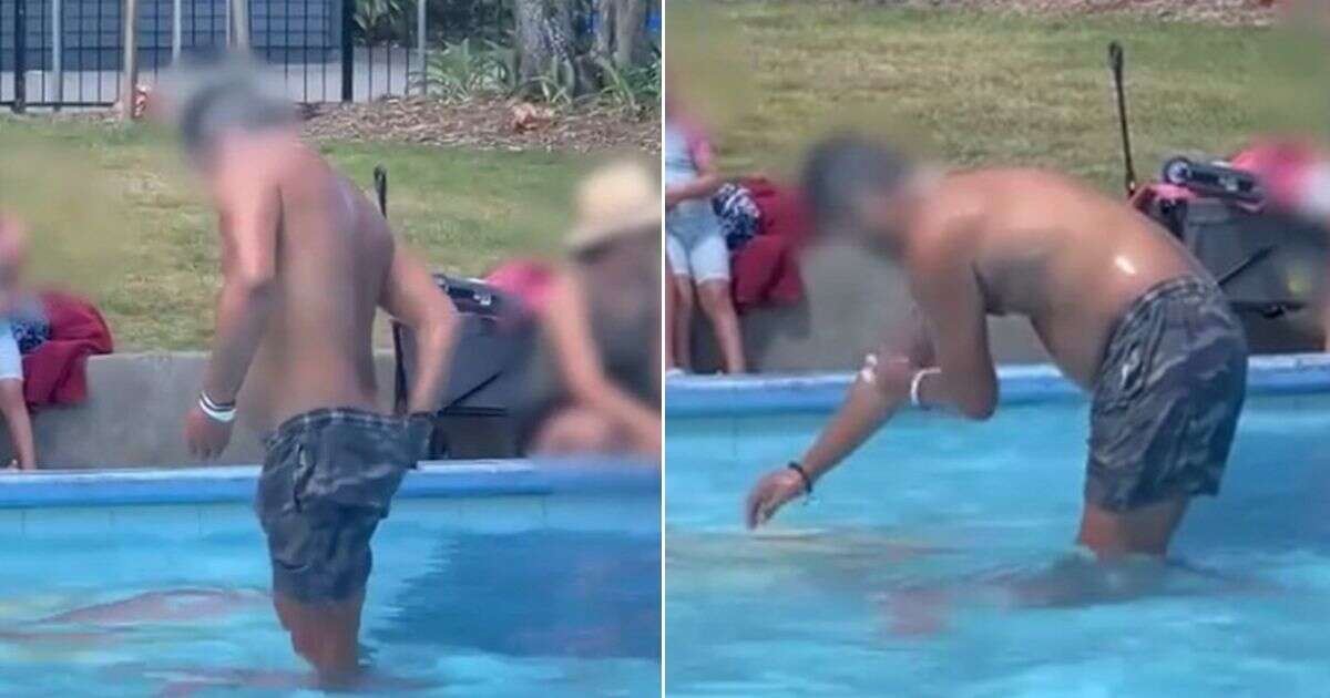 'Disgusting' man caught doing something strange in kids' pool