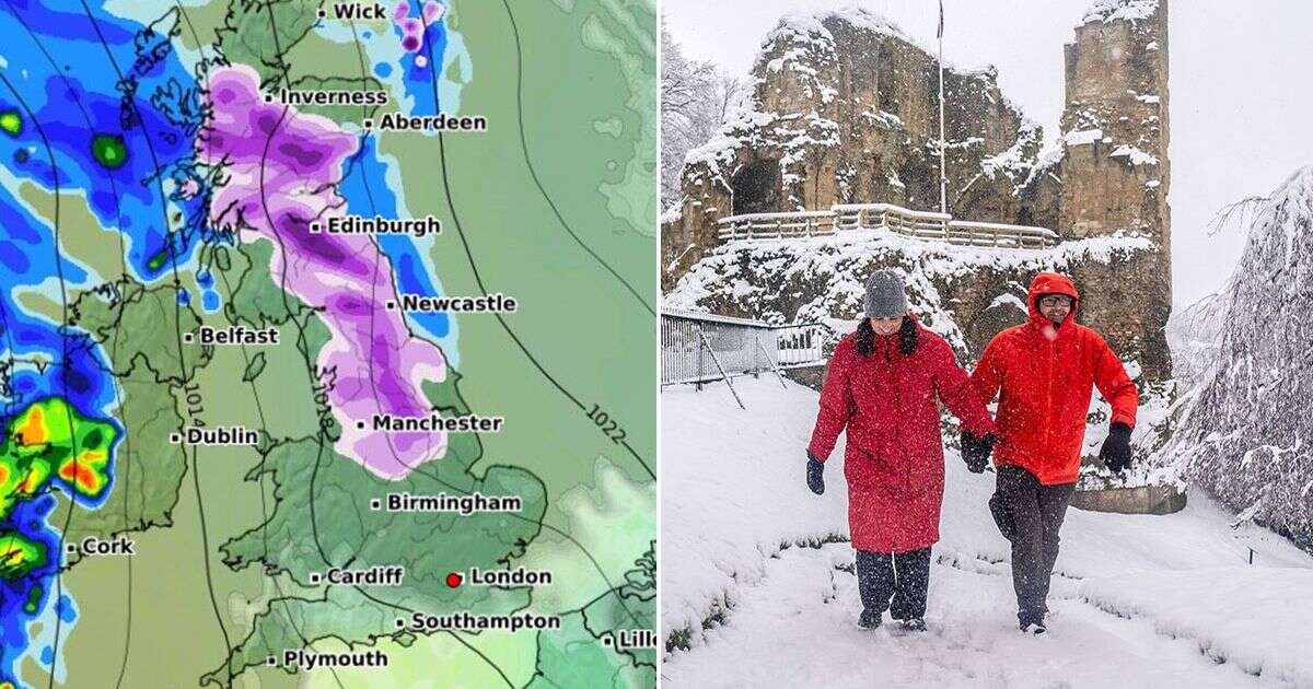 UK snow maps show exact date NINE INCH blizzard will engulf half the country