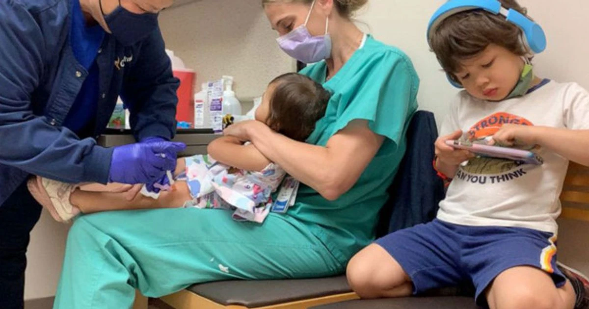 Parents' joy as children aged 1, 3 and 6 among youngest ever to be given Covid jabs
