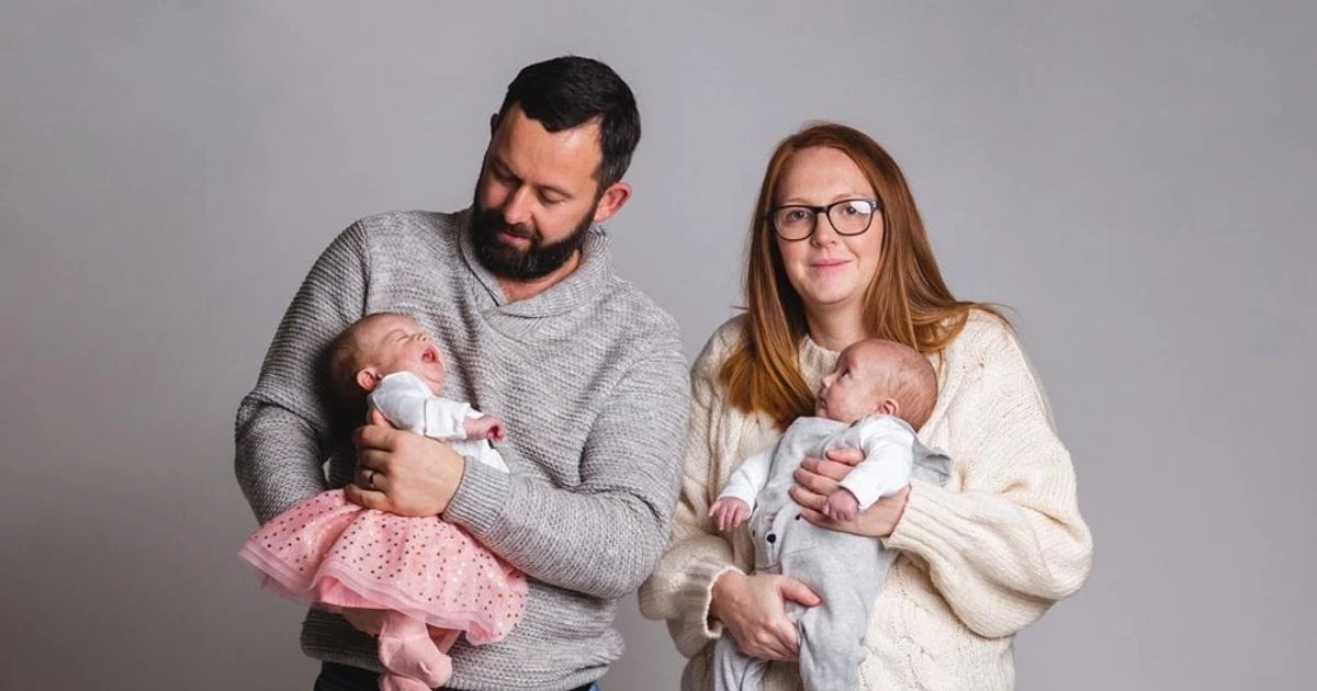 Couple win rainbow twins in competition - ending 12-year quest to become parents