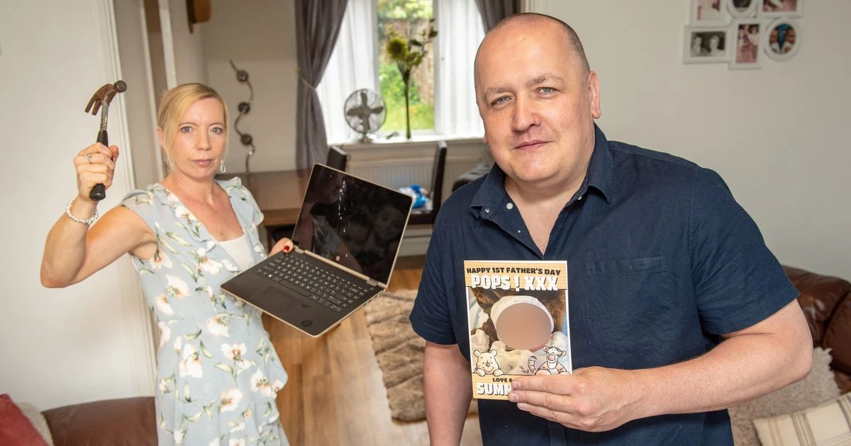 Dad accused of cheating over Father's Day card mix-up as furious partner smashes his TV